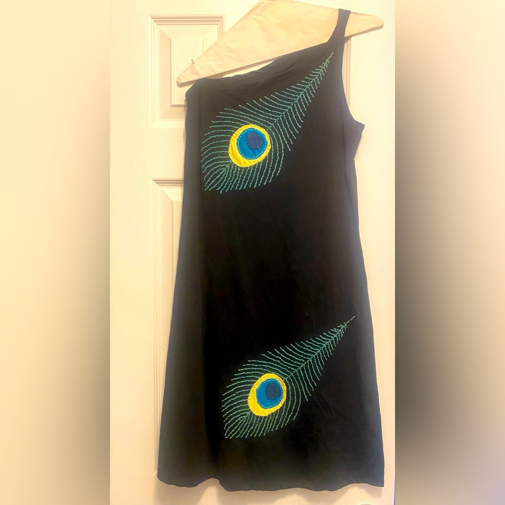 Peacock feather dress
